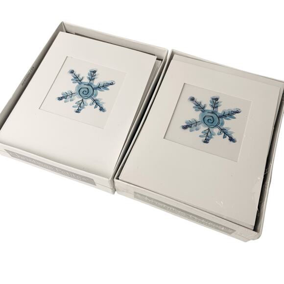 Winter Holiday Snowflake Cards. Clear Window Two sets 18 cards and envelopes ea - Picture 1 of 8
